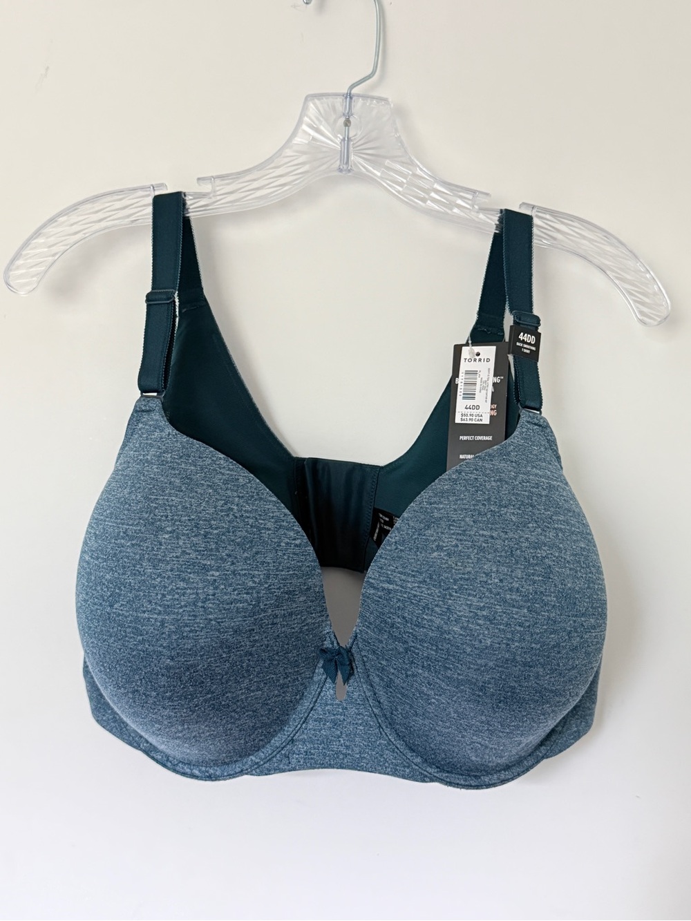 NWT Torrid Curve 360 Back Smoothing T-Shirt Bra 44DD Heathered Teal